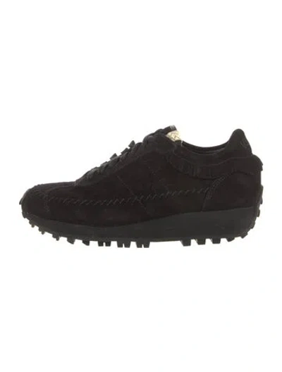 Pre-owned Visvim Suede Athletic Sneakers In Black