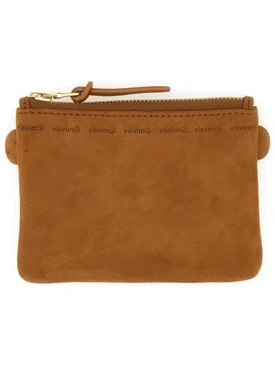 Visvim Suede Coin Purse In Brown