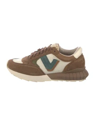 Pre-owned Visvim Suede Colorblock Pattern Athletic Sneakers In Brown