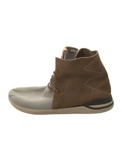 Pre-owned Visvim Suede Colorblock Pattern Sneakers In Brown