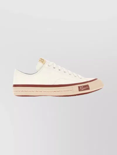 Visvim Suede Skagway Round Toe Sneakers In White