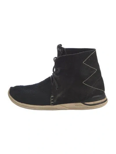 Pre-owned Visvim Suede Sock Sneakers In Black