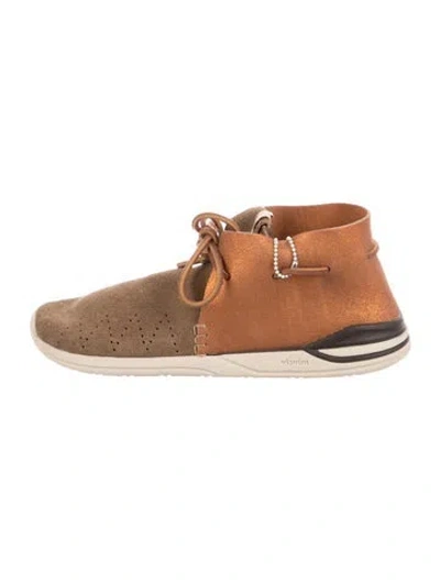 Pre-owned Visvim Suede Whipstitch Trim Sneakers W/ Tags In Brown/metallic