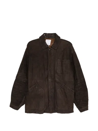 Visvim Suede-finish Leather Jacket In Brown