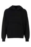 Visvim Hooded Sweatshirt With Front Pocket And Ribbed Cuffs In Black