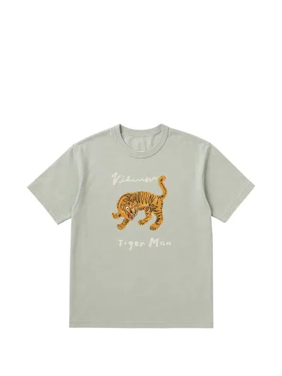 Visvim Tiger Man Graphic-print T-shirt In Gray