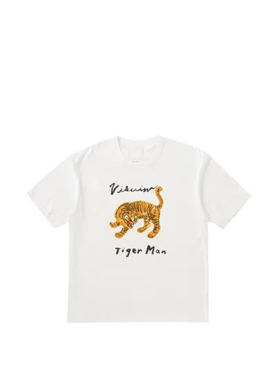 Visvim Tiger Man T-shirt In White
