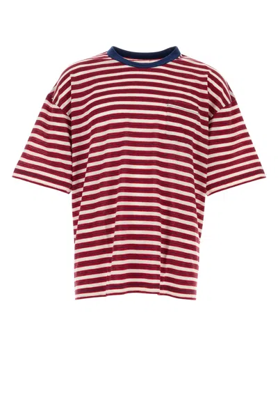 Visvim Mondo Border Striped Wool T-shirt In Red