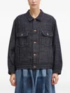 Visvim Tweed-effect Button-up Jacket In Blue