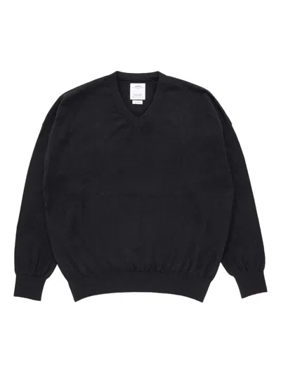 Visvim V-neck Long-sleeve Sweater In Black