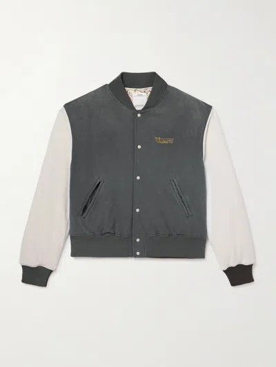 Visvim Varsity Era Embroidered Padded Cotton Down Jacket In Multi