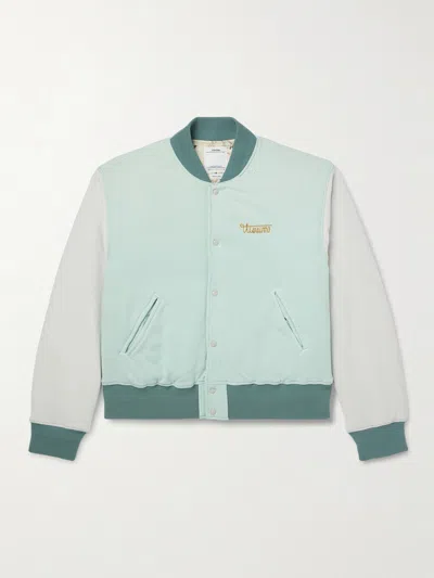 Visvim Varsity Era Embroidered Padded Cotton Down Jacket In Multi