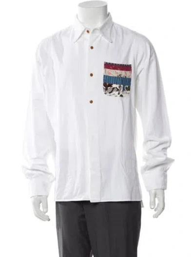 Pre-owned Visvim Vintage Graphic Print Shirt In White