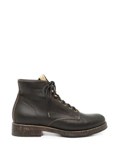 Visvim Virgil Folk Leather Boots In Black