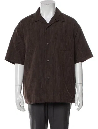 Pre-owned Visvim Wallis Down Striped Shirt In Brown