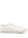 Visvim Wave-print Sneakers In White