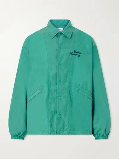 Visvim Windfall Embroidered Wool-blend Jacket In Green