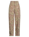 Visvim Wmv F. I.l. / Cubism Woman Pants Military Green Size 2 Wool, Linen In Green
