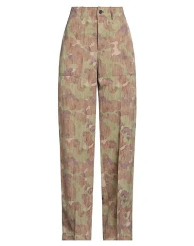Visvim Wmv F. I.l. / Cubism Woman Pants Military Green Size 2 Wool, Linen