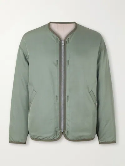 Visvim Wool And Silk-blend Twill Down Liner Jacket In Green