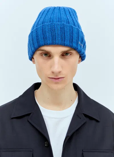 Visvim Wool Beanie Hat In Blue