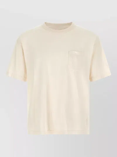 Visvim Wool Linen Ribbed Crew Neck Short Sleeve T-shirt In Multi