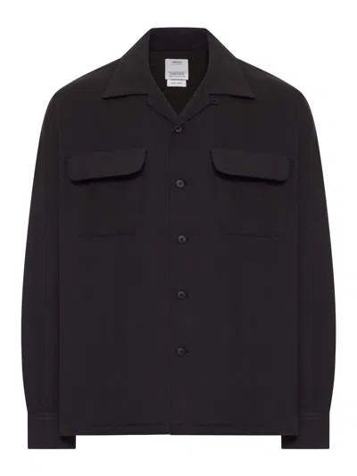 Visvim Wool Overshirt With Patch Pockets In Black
