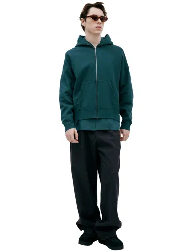 Visvim Zippered Hoodie In Green
