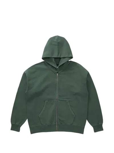 Visvim Zip-up Cotton Hoodie In Green