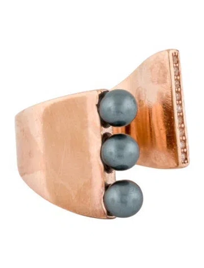 Pre-owned Vita Fede Crystal & Faux Pearl Lia Tre Band In Multi