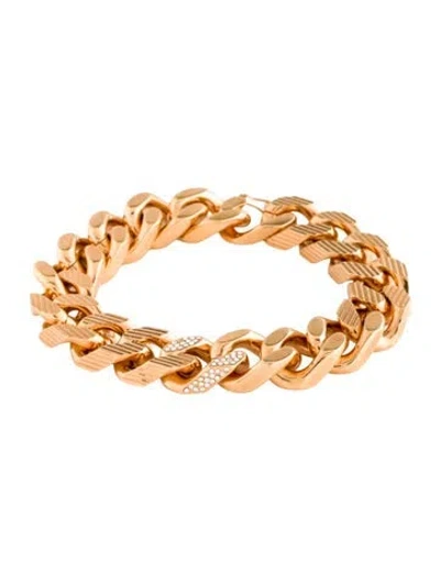 Pre-owned Vita Fede Crystal Franco Link Bracelet, 6.75" In Transparent