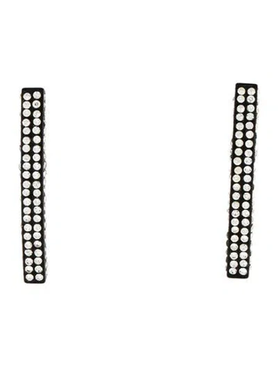 Pre-owned Vita Fede Crystal Stud Earrings In Black