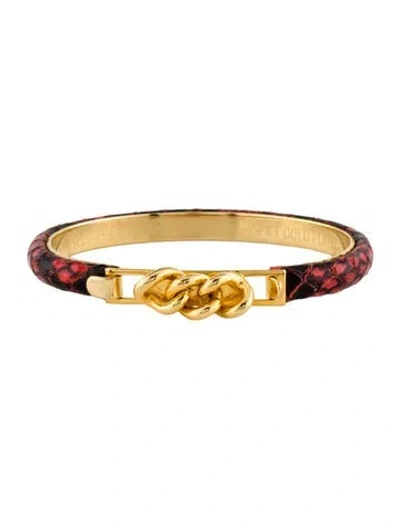 Pre-owned Vita Fede Leather Bangle Bracelet, 6.75" In Multi