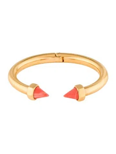 Pre-owned Vita Fede Resin Cuff Bracelet, 6.25" In Orange