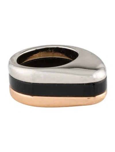 Pre-owned Vita Fede Resin Two-tone Ring In Multi