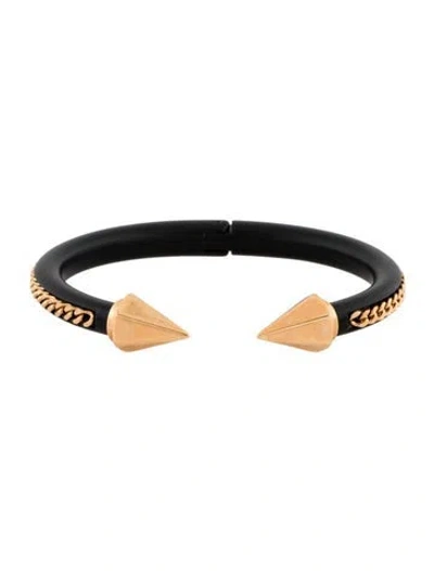 Pre-owned Vita Fede Two-tone Titan Cuff Bracelet, 7" In Black