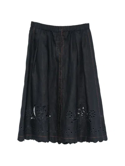 Vita Kin Balthazar Broderie-anglaise Midi Skirt In Blue