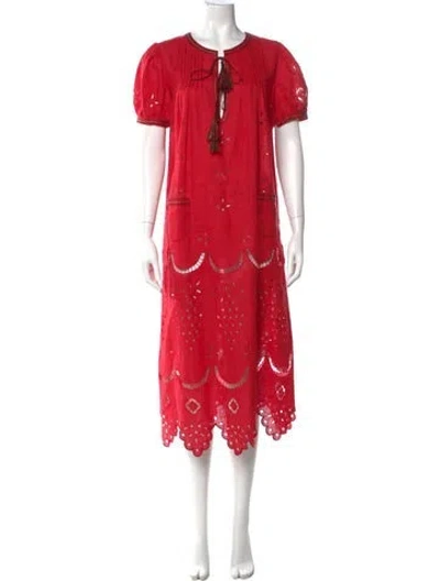 Pre-owned Vita Kin Crew Neck Long Dress In Red