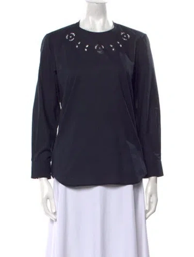 Pre-owned Vita Kin Crew Neck Three-quarter Sleeve Blouse W/ Tags In Blue