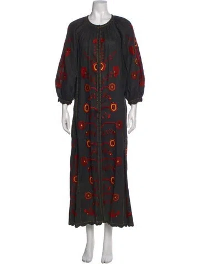 Pre-owned Vita Kin Linen Long Dress In Black