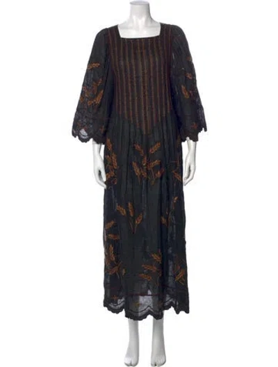 Pre-owned Vita Kin Linen Long Dress In Black