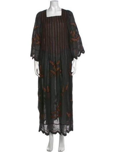 Pre-owned Vita Kin Linen Long Dress In Black