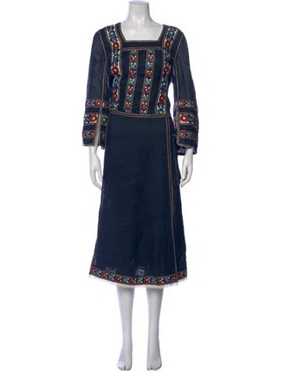 Pre-owned Vita Kin Linen Long Dress In Blue