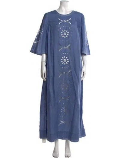 Pre-owned Vita Kin Linen Long Dress In Blue