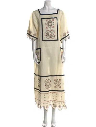 Pre-owned Vita Kin Linen Long Dress In Neutral