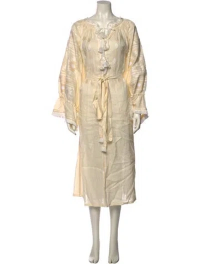Pre-owned Vita Kin Linen Long Dress In Neutral