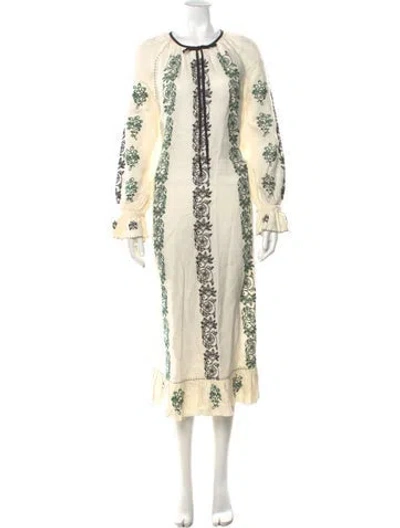 Pre-owned Vita Kin Linen Long Dress In Neutral