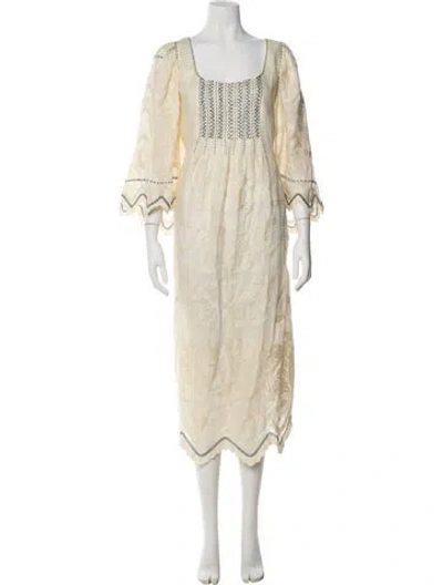 Pre-owned Vita Kin Linen Long Dress In Neutral