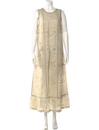 Pre-owned Vita Kin Linen Long Dress In Neutral