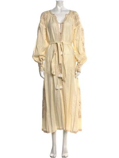 Pre-owned Vita Kin Linen Long Dress In Neutrals
